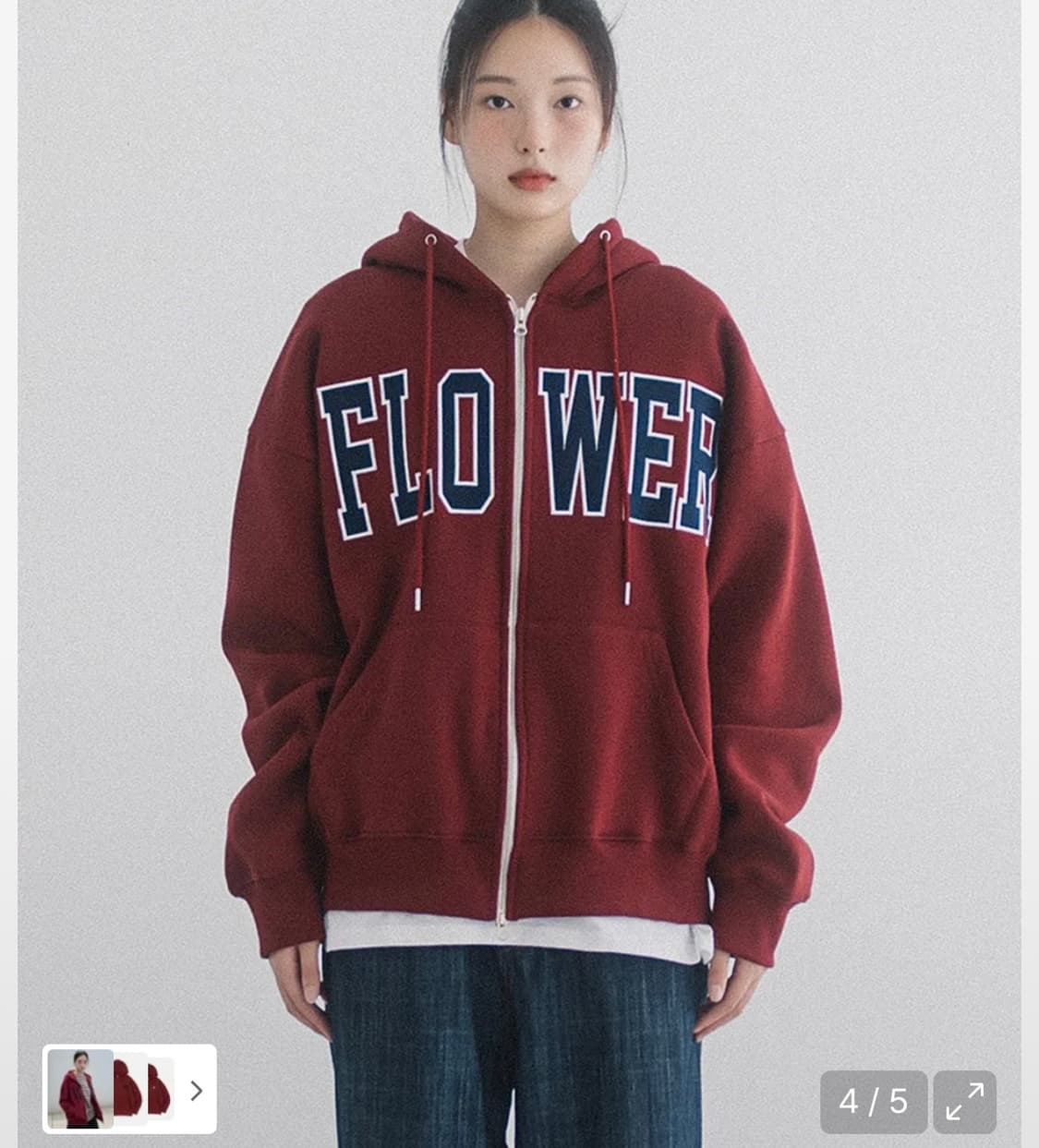 버건디 후드집업 상품이미지2
