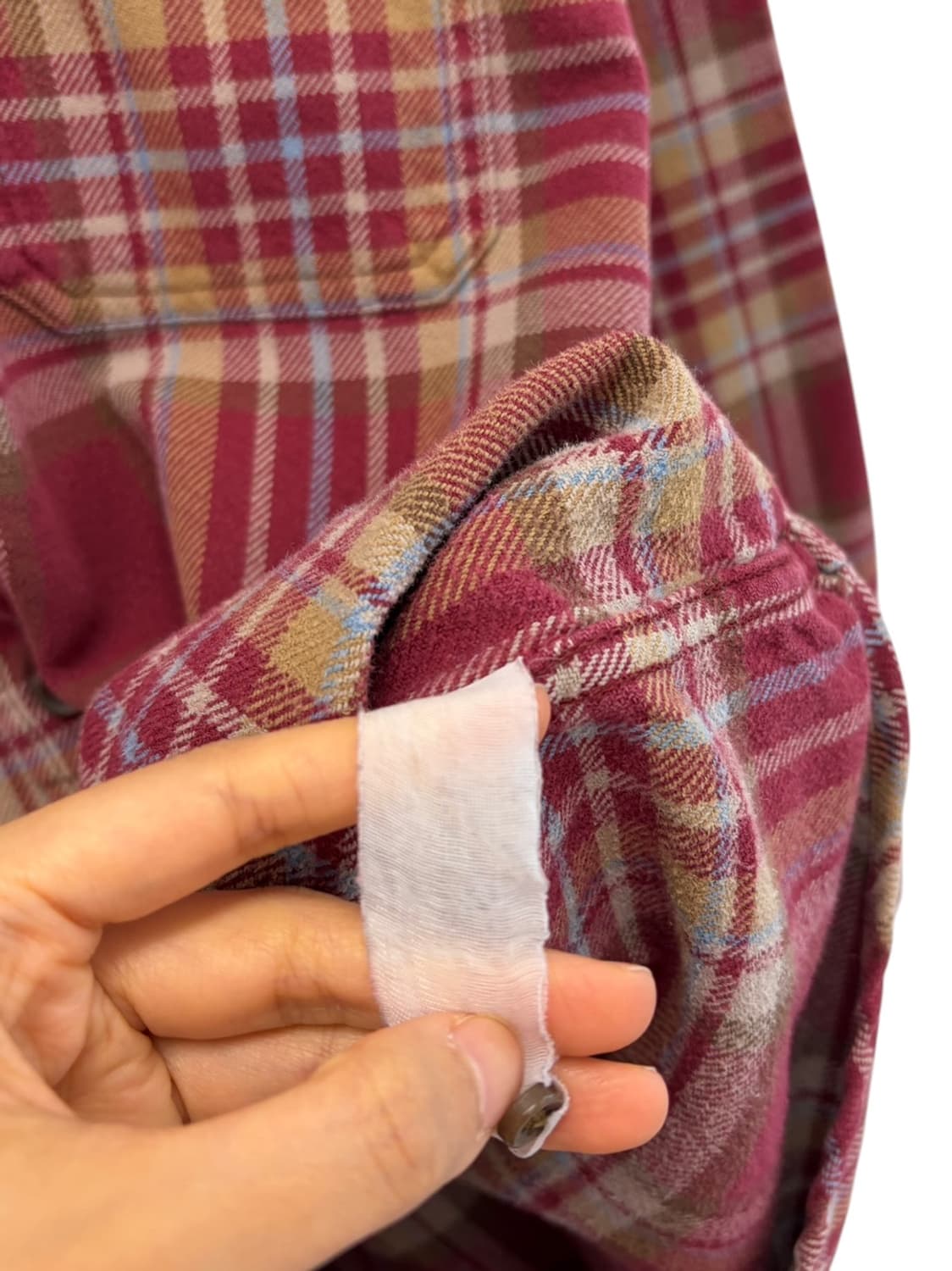 00년대 팀버랜드 체크 워크셔츠 빈티지 딥핑크 (L) 상품이미지9