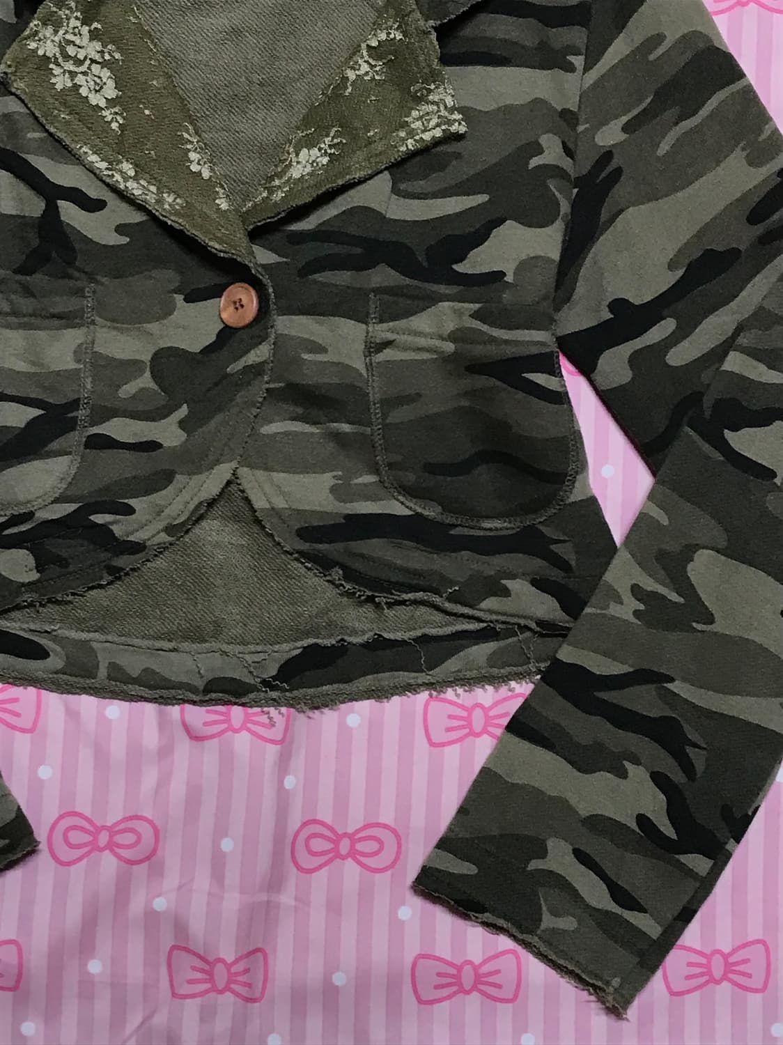 silentworth 카모 레이스 원버튼 자켓 오리엔탈 상품이미지3