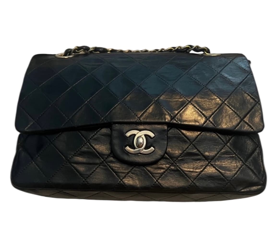 샤넬 빈티지 블랙 퀼팅 클래식 더블 플랩 가방 상품이미지1