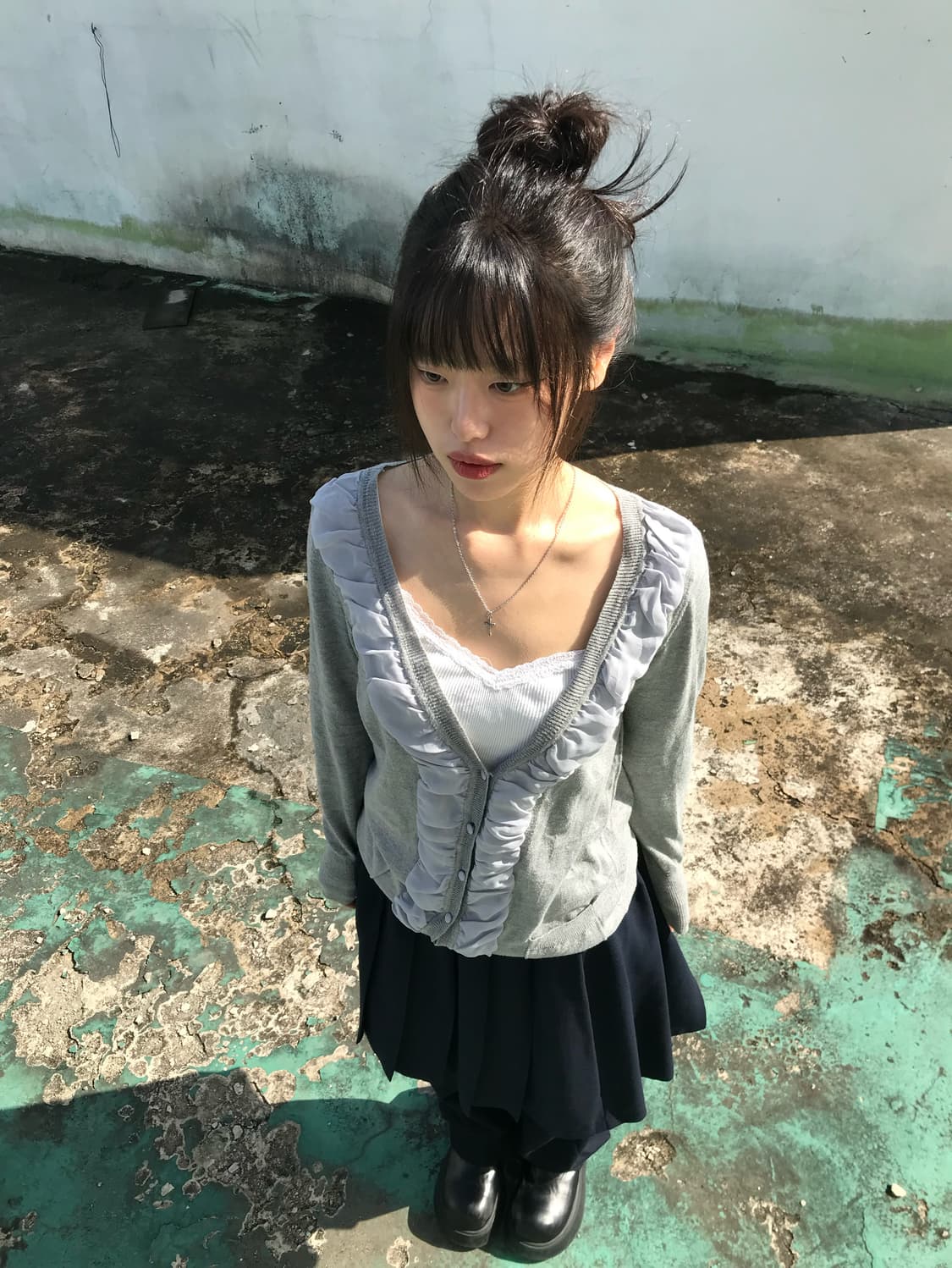 Uptight Chiffon Frill Cardigan 상품이미지3