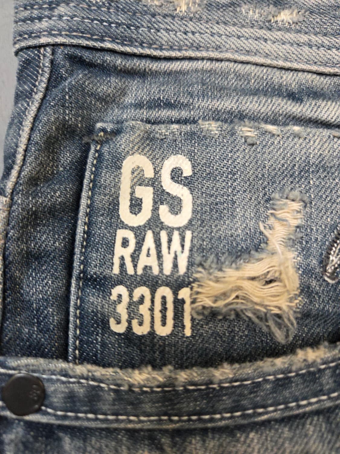 G-Star Raw 3301 데님 청바지 데미지진(W30/L32) 상품이미지4