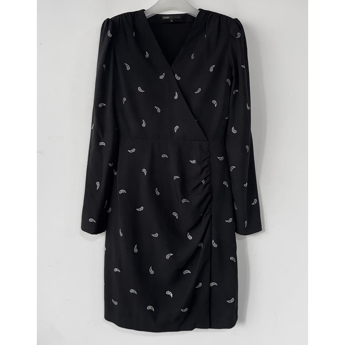 마쥬 maje 페이즐리 비즈 셔링 랩 드레스 상품이미지2