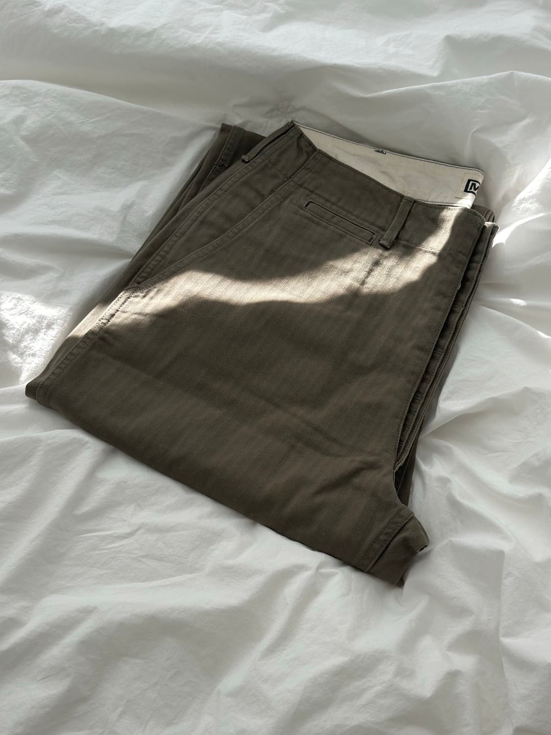 mogi folk art 40's 아미치노팬츠 올리브 헤링본 상품이미지3