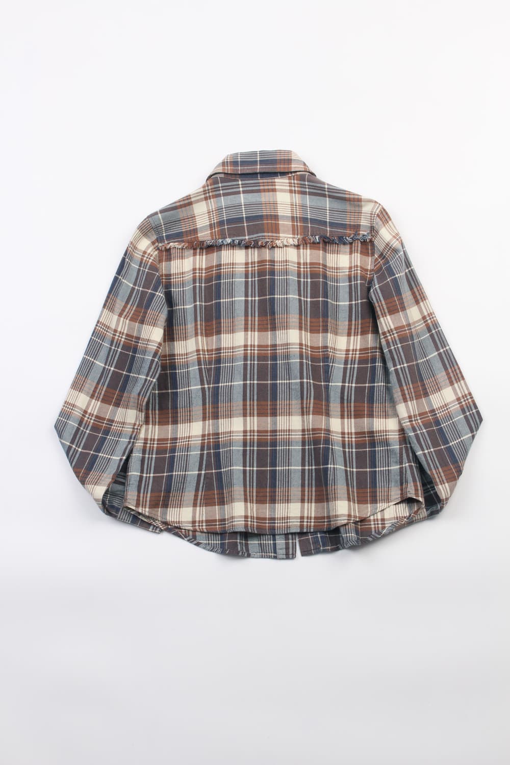 B Check Fringe Shirt 상품이미지8