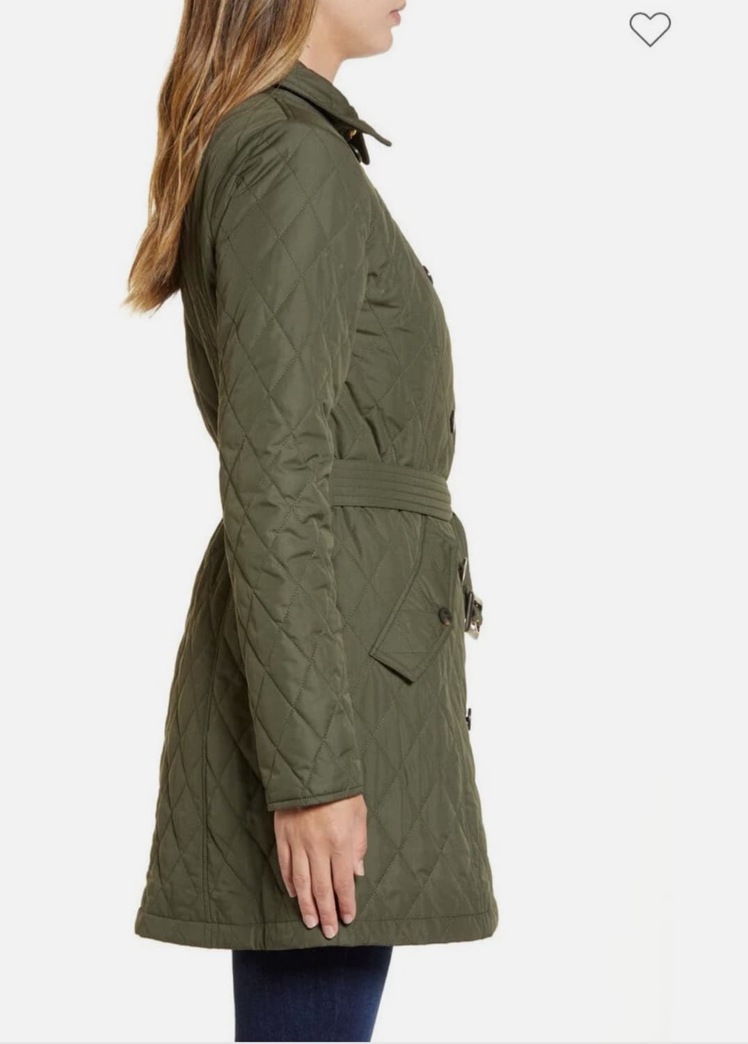 [uk12/66] 바버 벨트 롱퀼팅 카키 상품이미지10