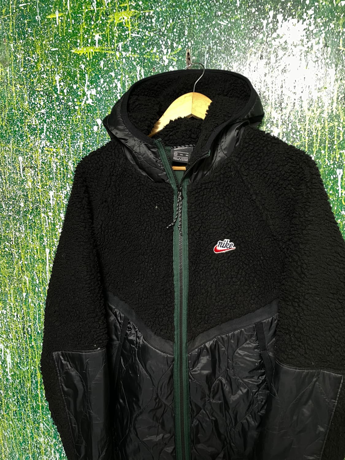 나이키 블랙 플리스 후리스 집업 후드 바람막이 점퍼 2XL 상품이미지4