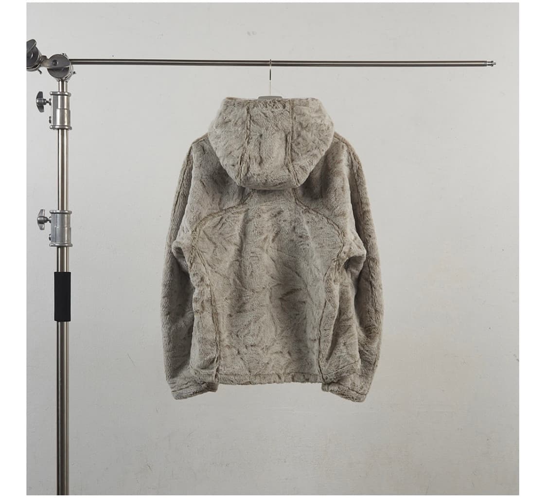네버포겟 FAUX SHEARLING FULL ZIP UP HOODIE 상품이미지2