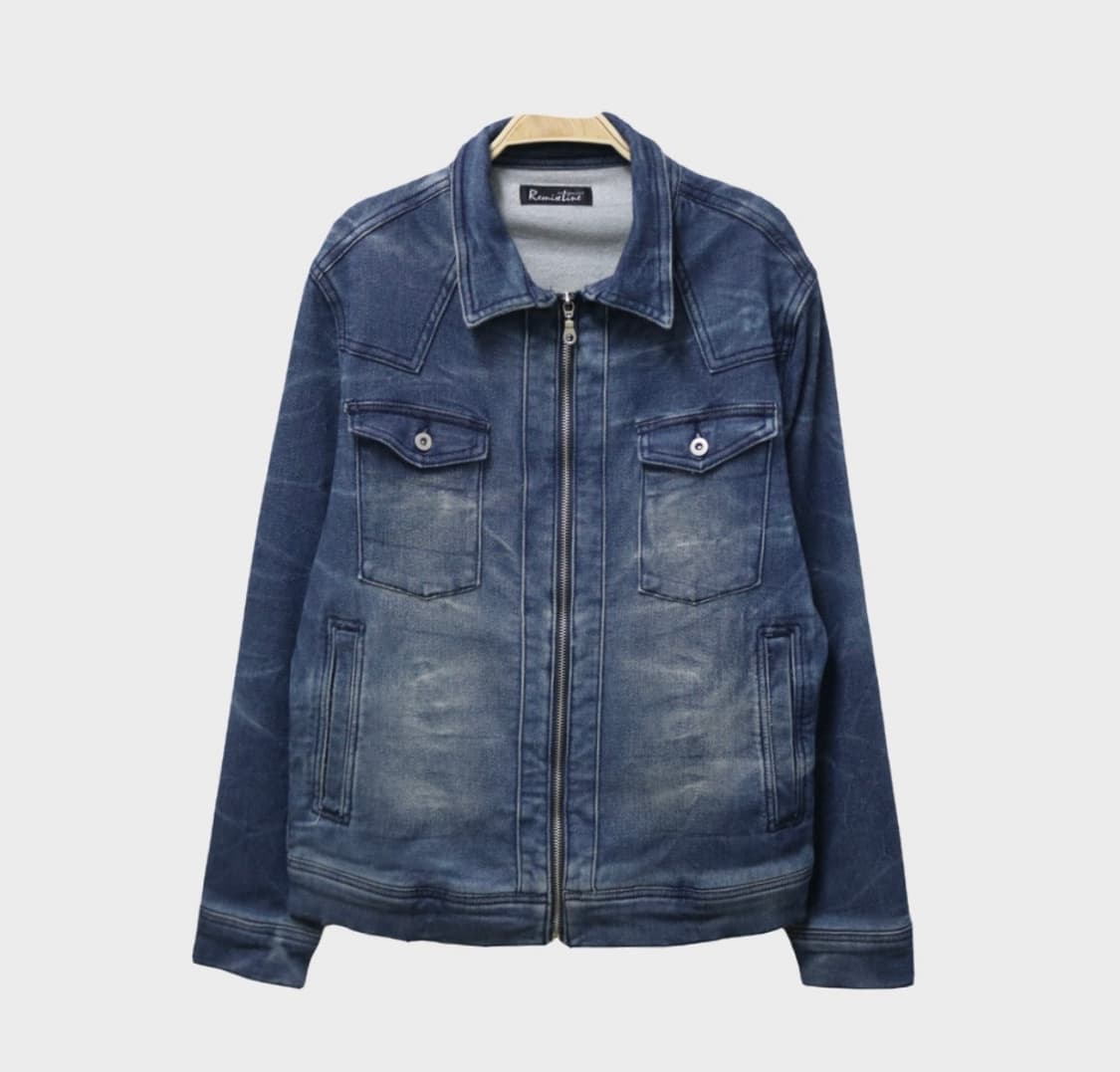 japanese vintage 데님 워싱 포켓 청자켓 상품이미지1