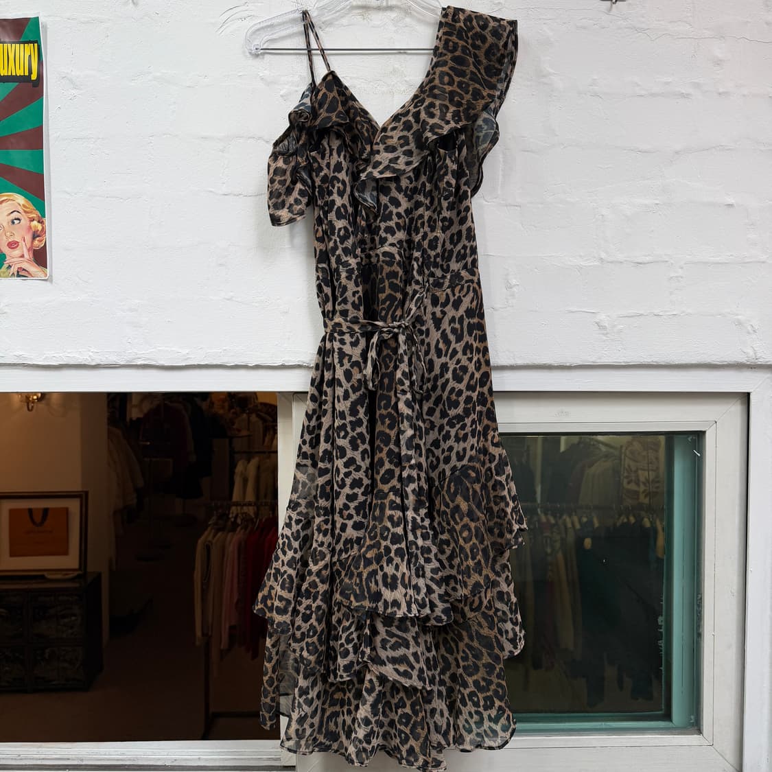 Allsaints 올세인츠 레오파드 러플 드레스 UK 4(XS) 상품이미지1