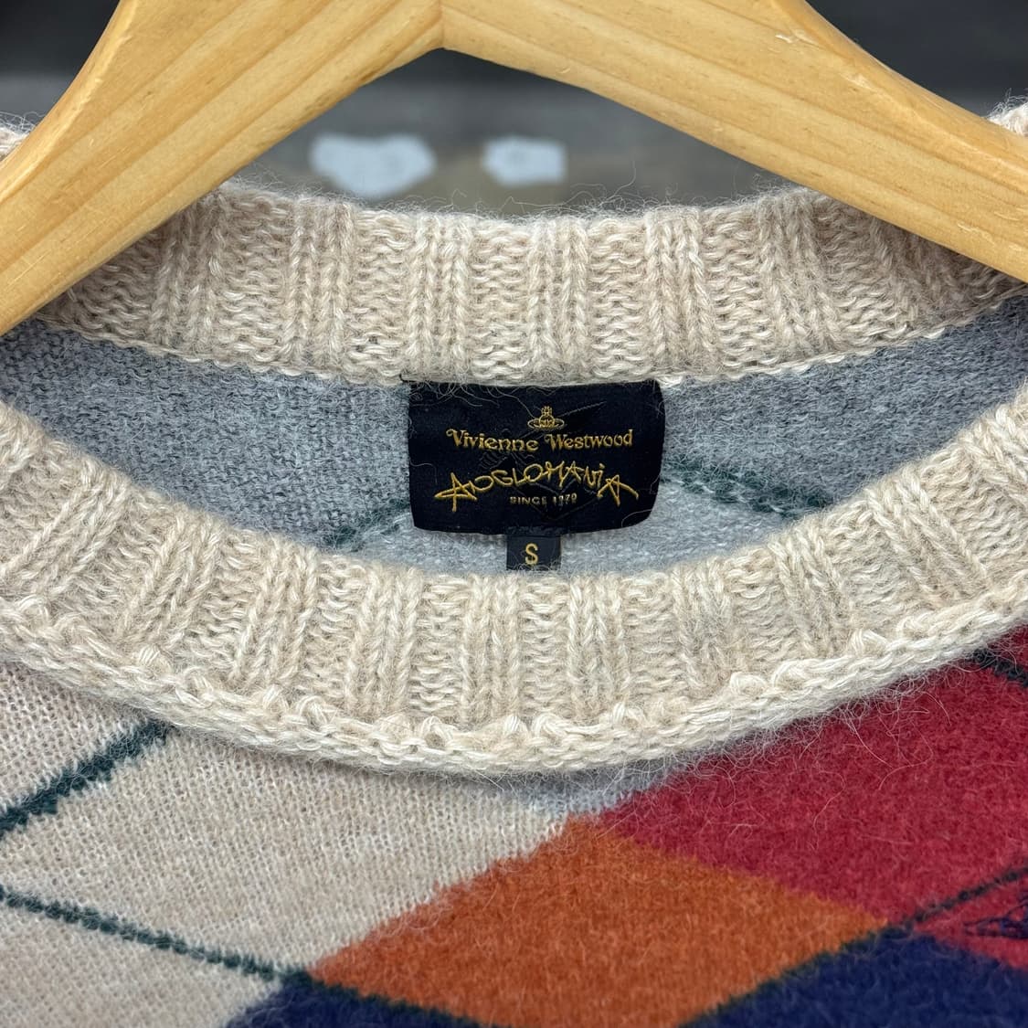 비비안웨스트우드 orb 아가일 모헤어 니트 (S) 상품이미지3