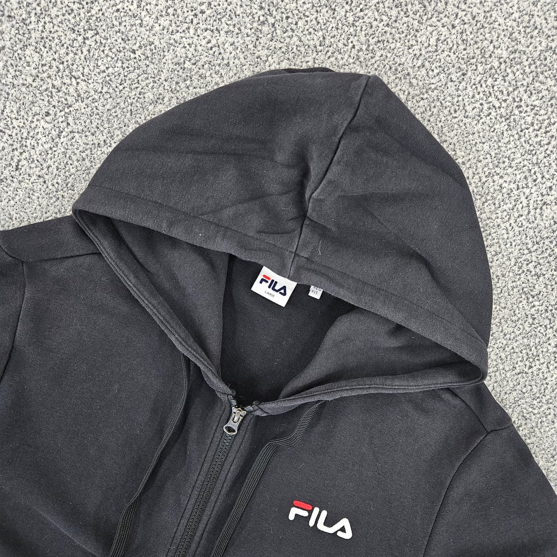 [L] 휠라 레귤러핏 스몰로고 집업 후드 자켓 1104JM2 상품이미지2