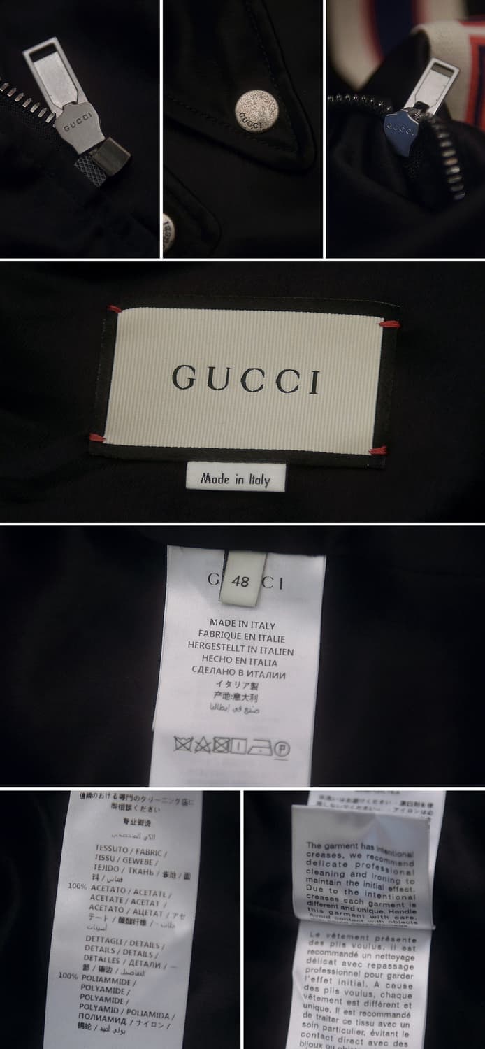 구찌 (GUCCI) 사이드 띠로고 블랙 실크 라이더 자켓 (48 / 10 상품이미지10
