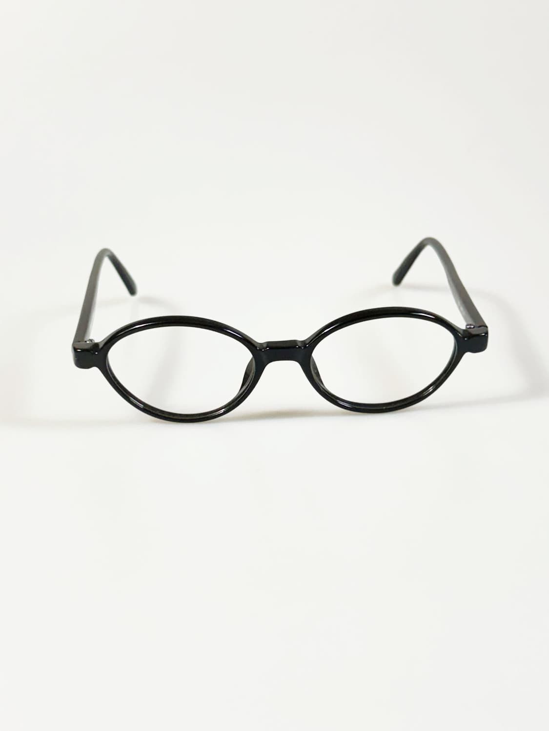 90s GIORGCO 블랙 오벌 뿔테 프레임 빈티지 안경 상품이미지2