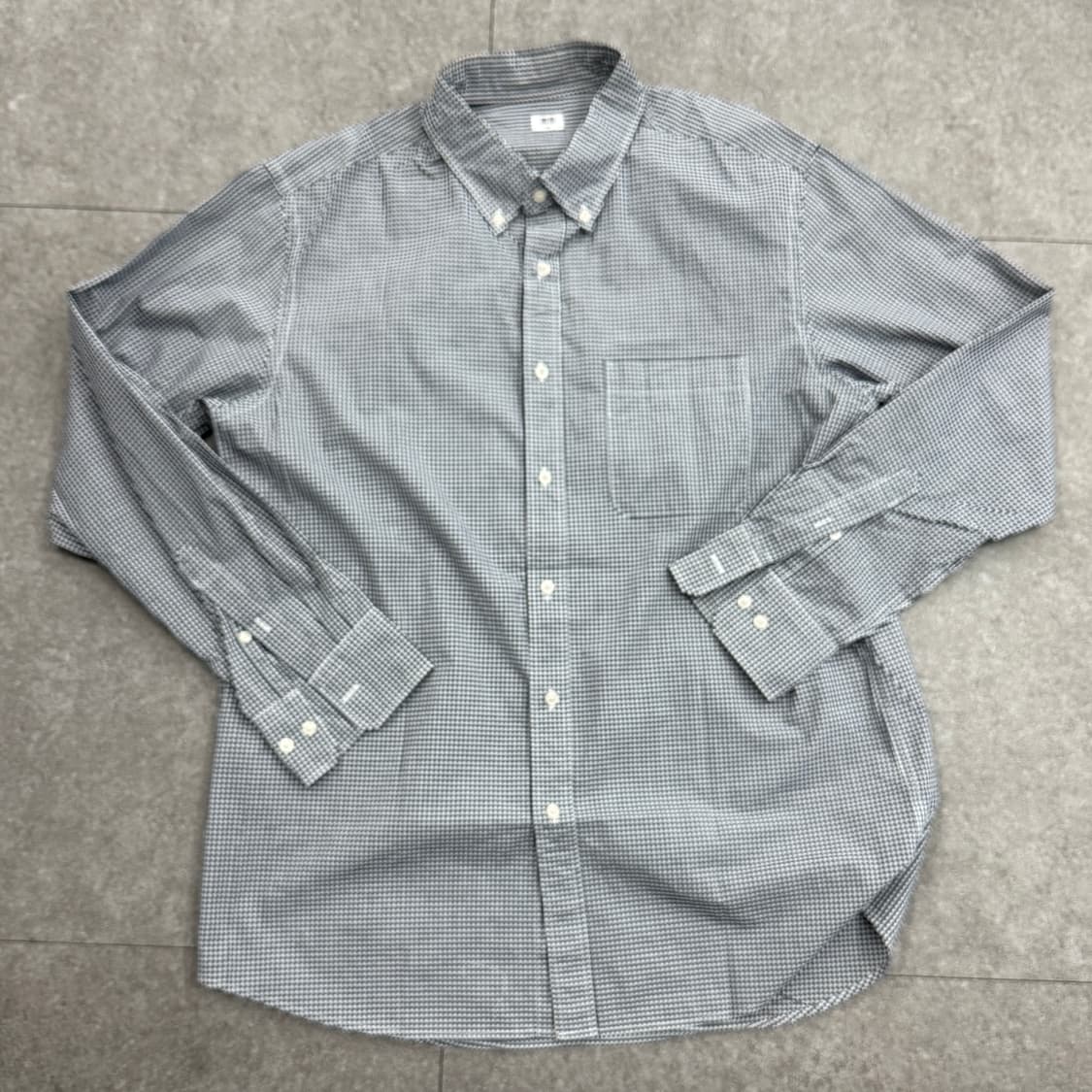 새상품급 유니클로 셔츠 블랙체크 상품이미지3