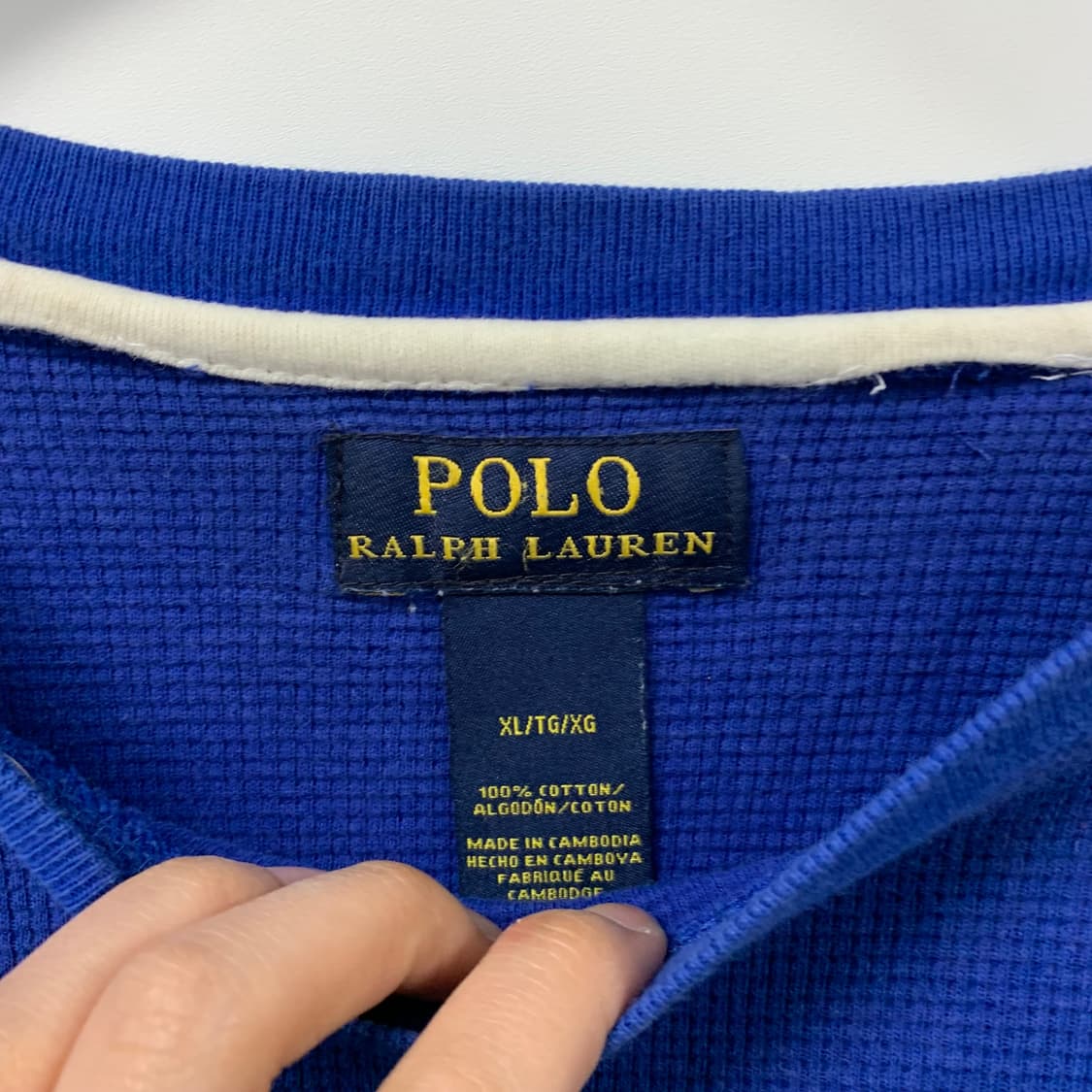 폴로 랄프로렌 화이트포니 블루 와플 니트 상품이미지4