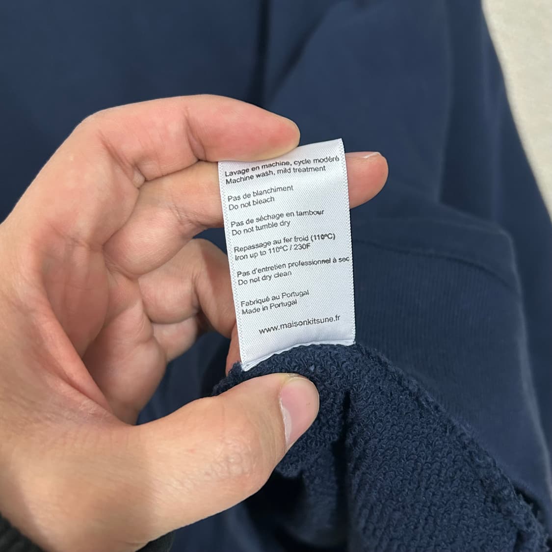 (XL) 메종키츠네 트리컬러 폭스 네이비 맨투맨 상품이미지7