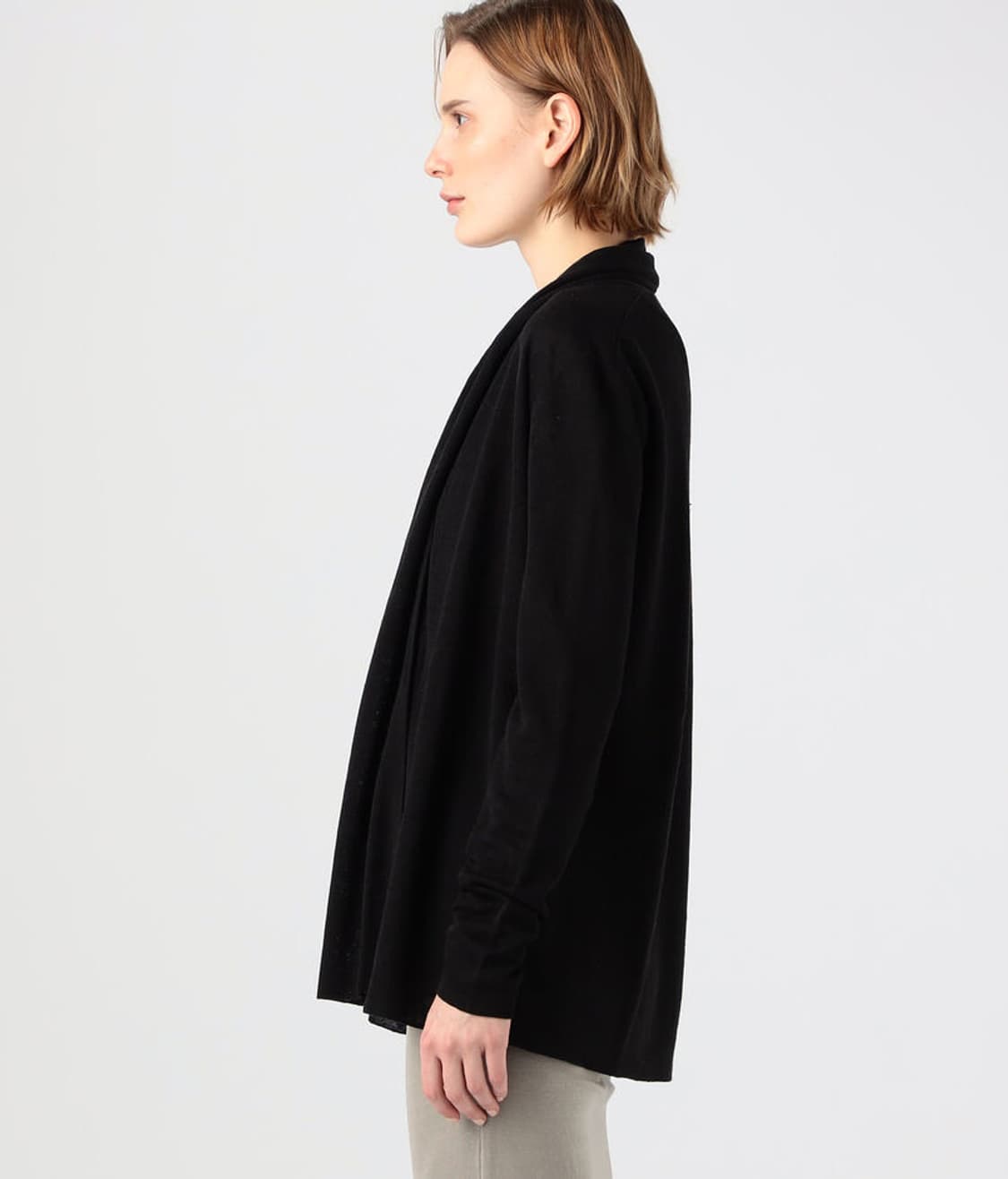 (정품/새상품) 제임스펄스 여성 블랙 린넨 숄 가디건 상품이미지7