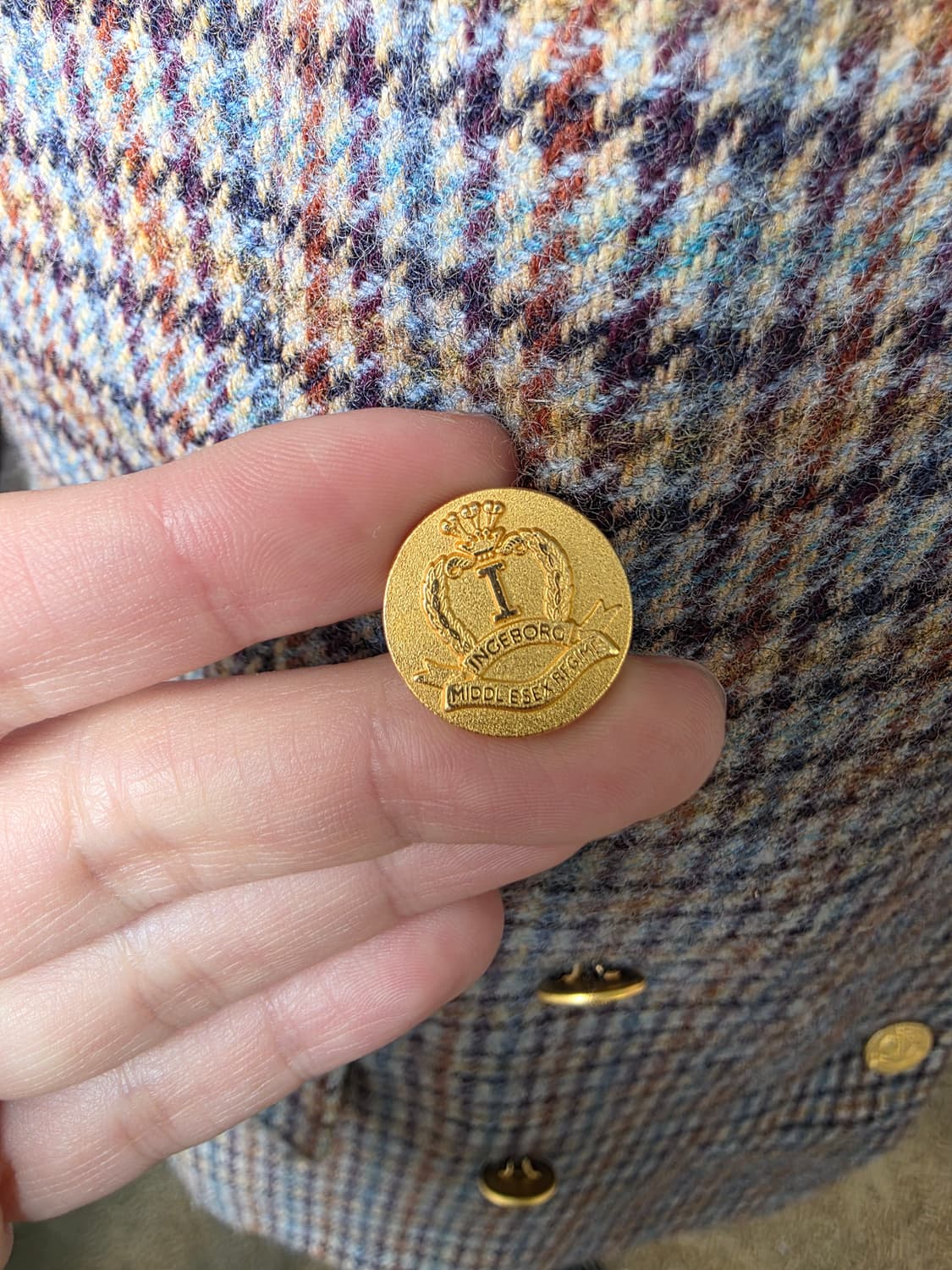 INGEBORG 체크 골드 버튼 더블 브레스티드 자켓 상품이미지4