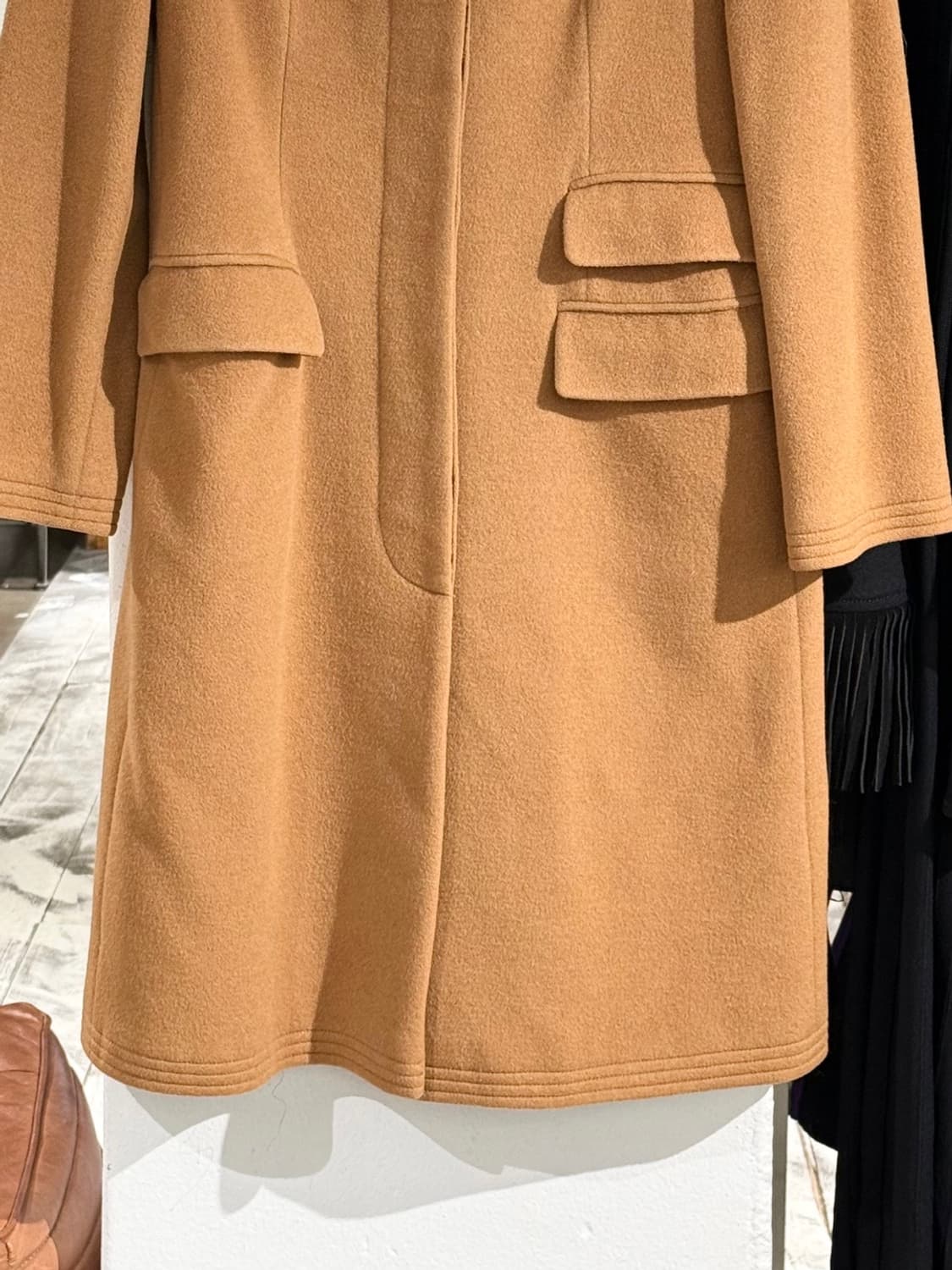 페라가모 카멜 울 블렌드 더블 포켓 롱 코트 상품이미지7