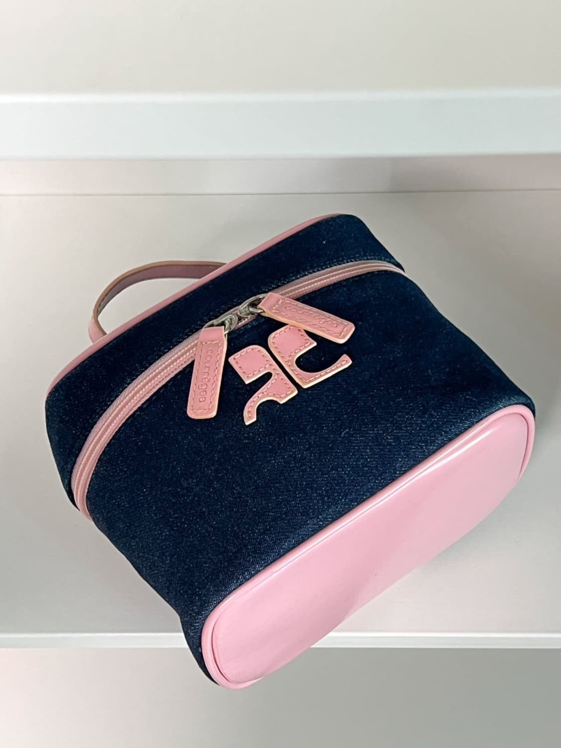  courreges / 꾸레쥬 핑크 로고 데님 미니 토트백 상품이미지3