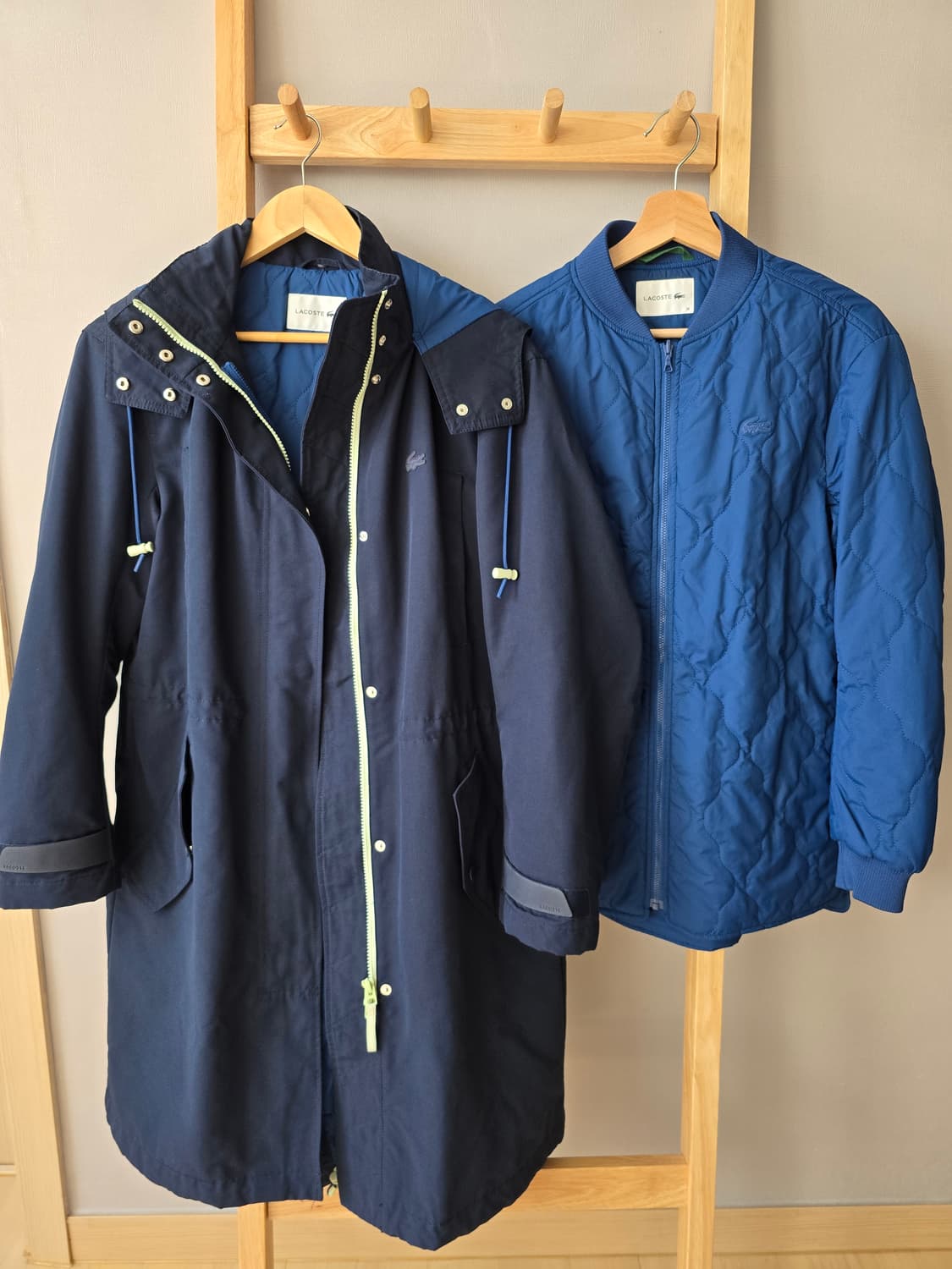 라코스테 디터쳐블 점퍼 36 네이비 퀼팅 상품이미지5