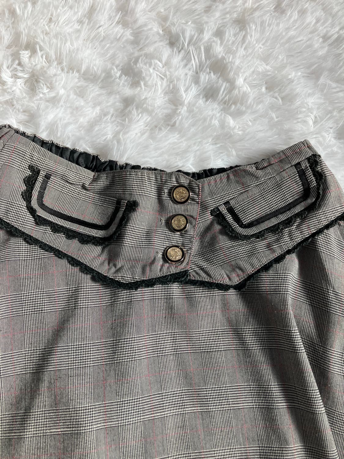 빈티지 액시스팜 체크 레이스 스커트 y2k 스트릿 갸루 펑키 일본빈티지7 상품이미지4