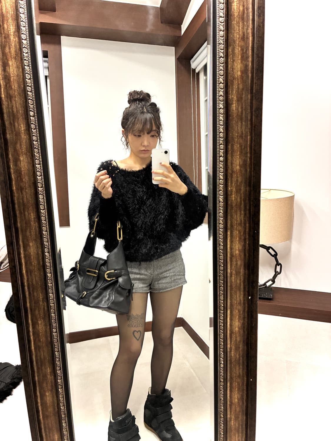 블랙 빅숄더백 상품이미지5