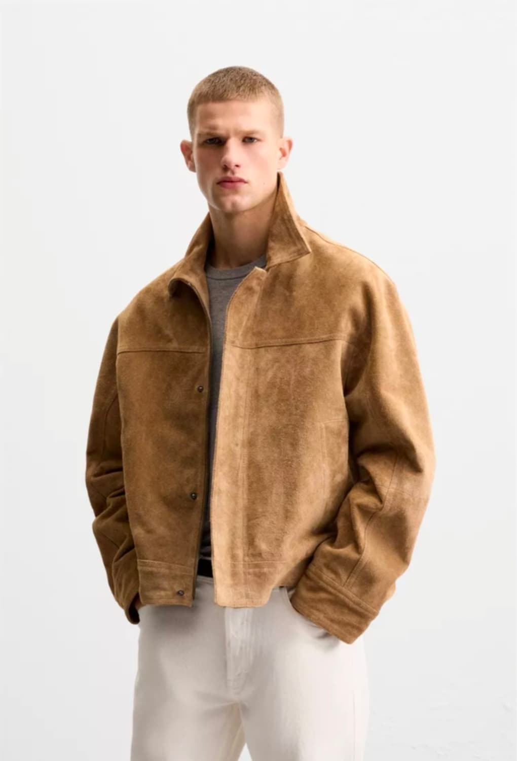 [S ,100] 자라 스웨이드 레더 자켓, 5388/300/731 상품이미지2