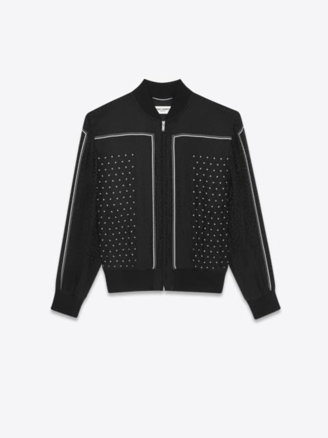 [BTS 지민님 착용] 생로랑 21AW 카산드라 로고 폴카닷 실크 자켓 상품이미지4