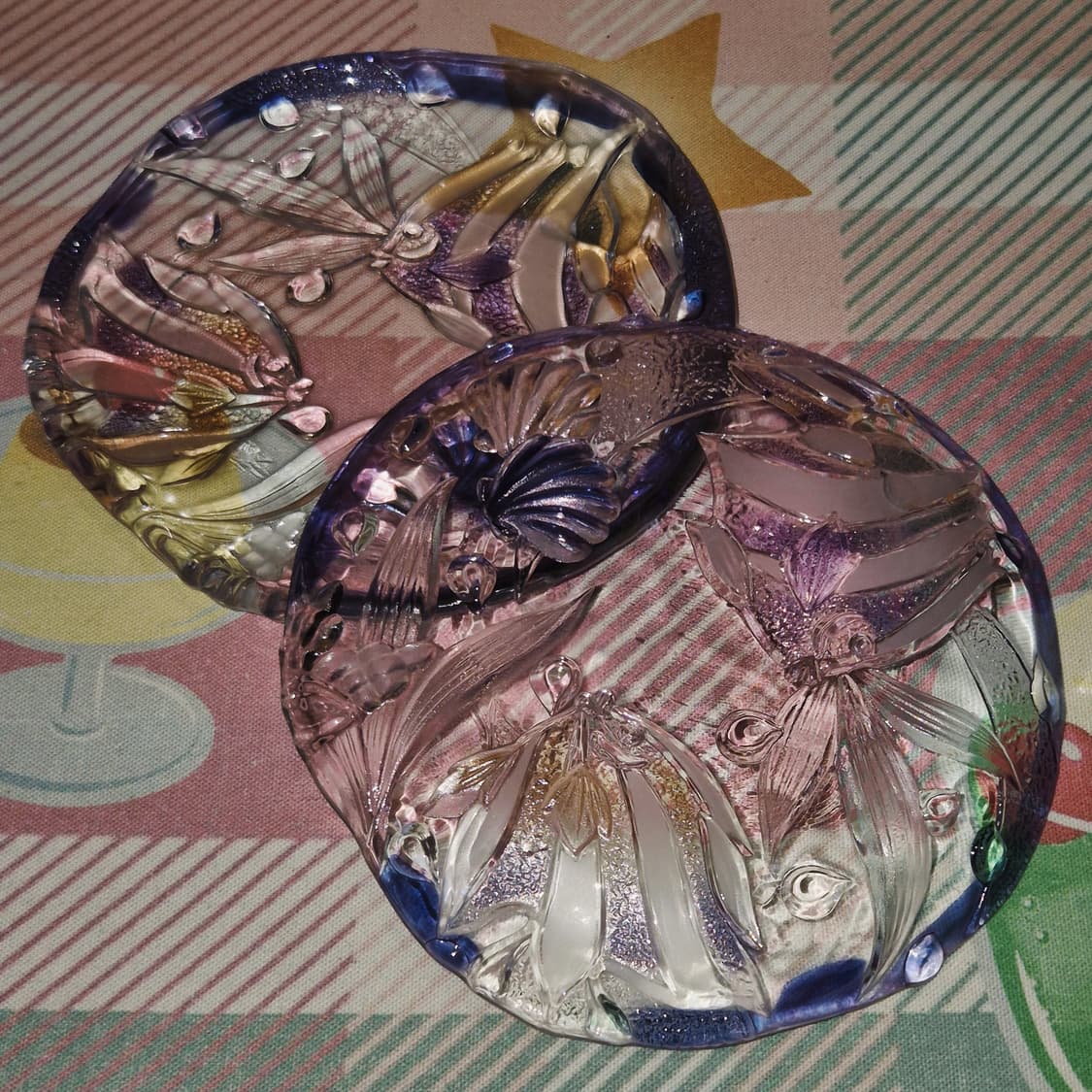 80s 소가 레트로 아쿠아 열대어&조개 접시 1p 상품이미지10