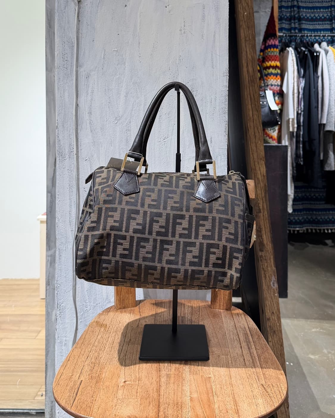 펜디 브라운 주카 캔버스 셰프 보스턴 백 상품이미지4