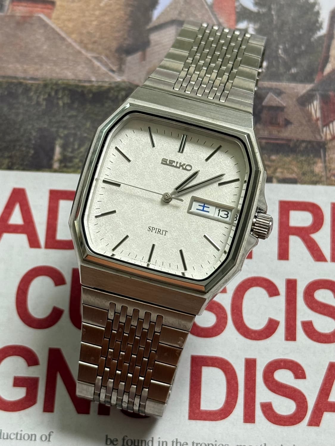 Seiko 세이코 쿼츠 SPRIT 스퀘어 스노우 플레이크 Day-Date 상품이미지1