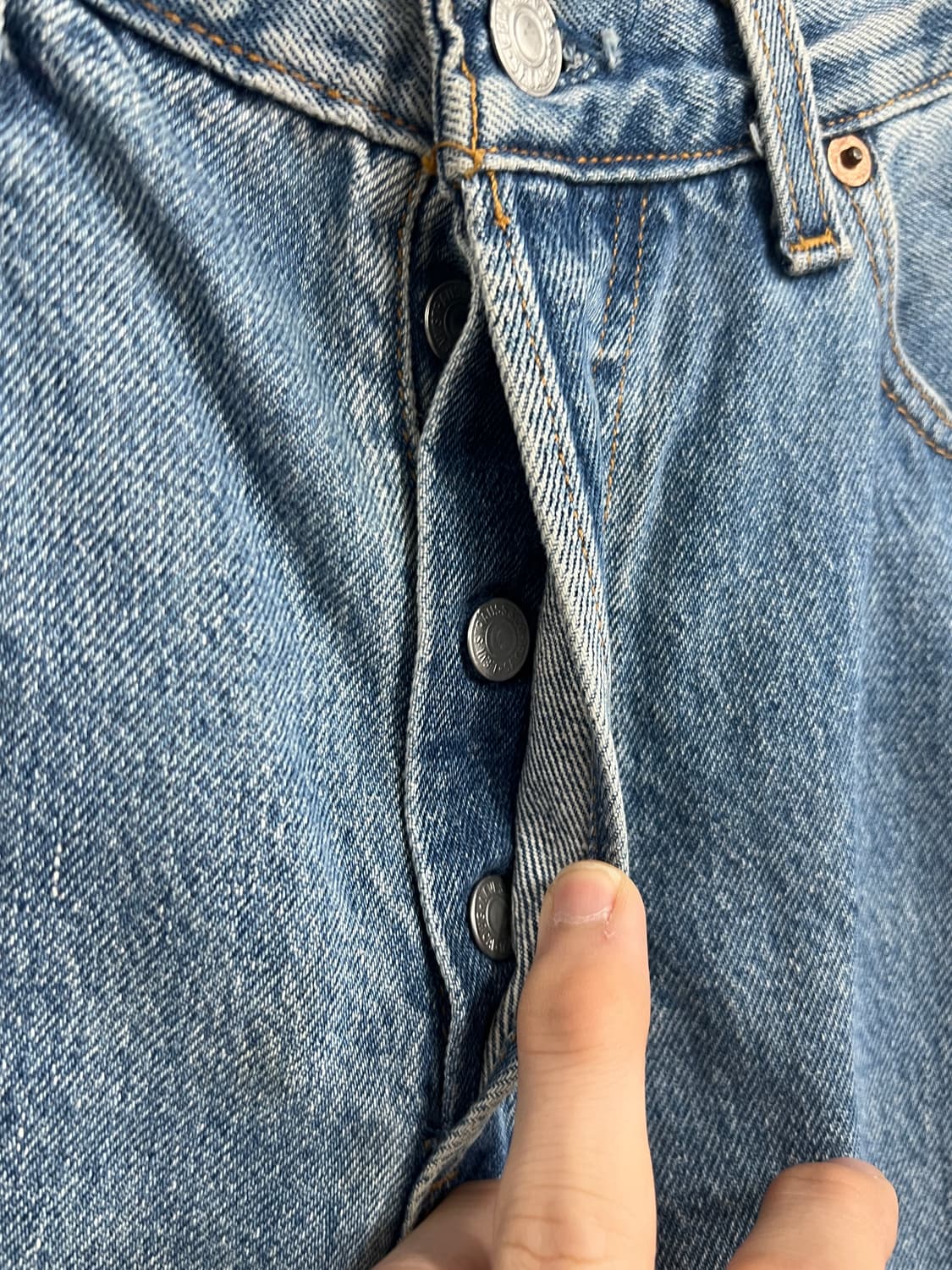 90s USA Levis 리바이스 501 스트레이트 연청 데님 팬츠 상품이미지5