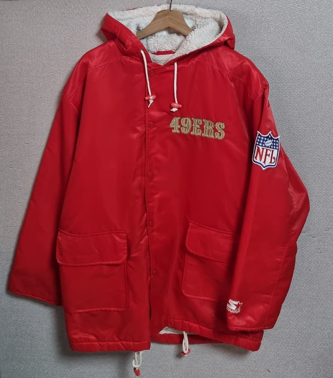 오버핏 M ) 스타터 X NFL 90's 빈티지 레드 점퍼 돕바 상품이미지2