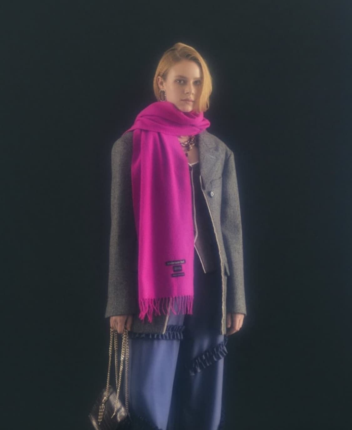 새제품)앤더슨벨 비엘라 스카프 푸시아핑크 상품이미지1