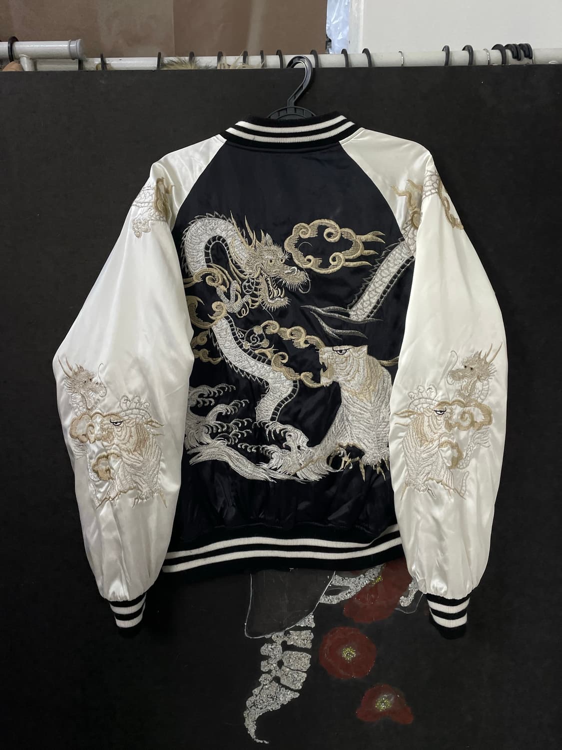 호시히메 수니베어 사틴 용 호랑이 스카잔 오리엔탈 자수 스카잔 M 상품이미지7