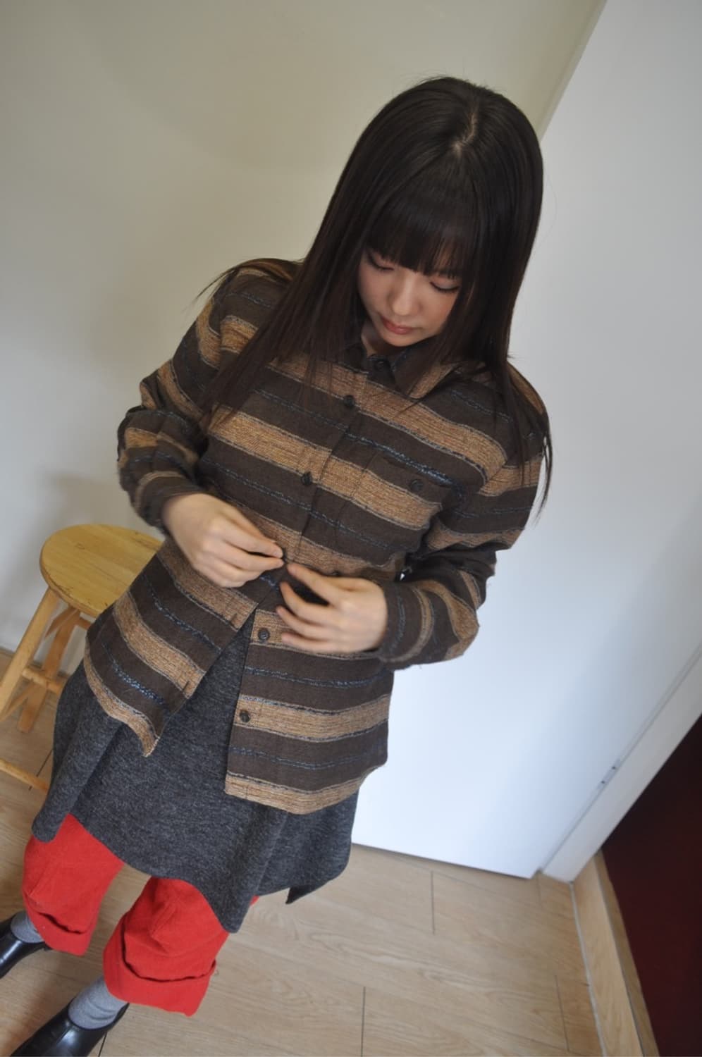 빈티지 브라운 셔츠 자켓 상품이미지3