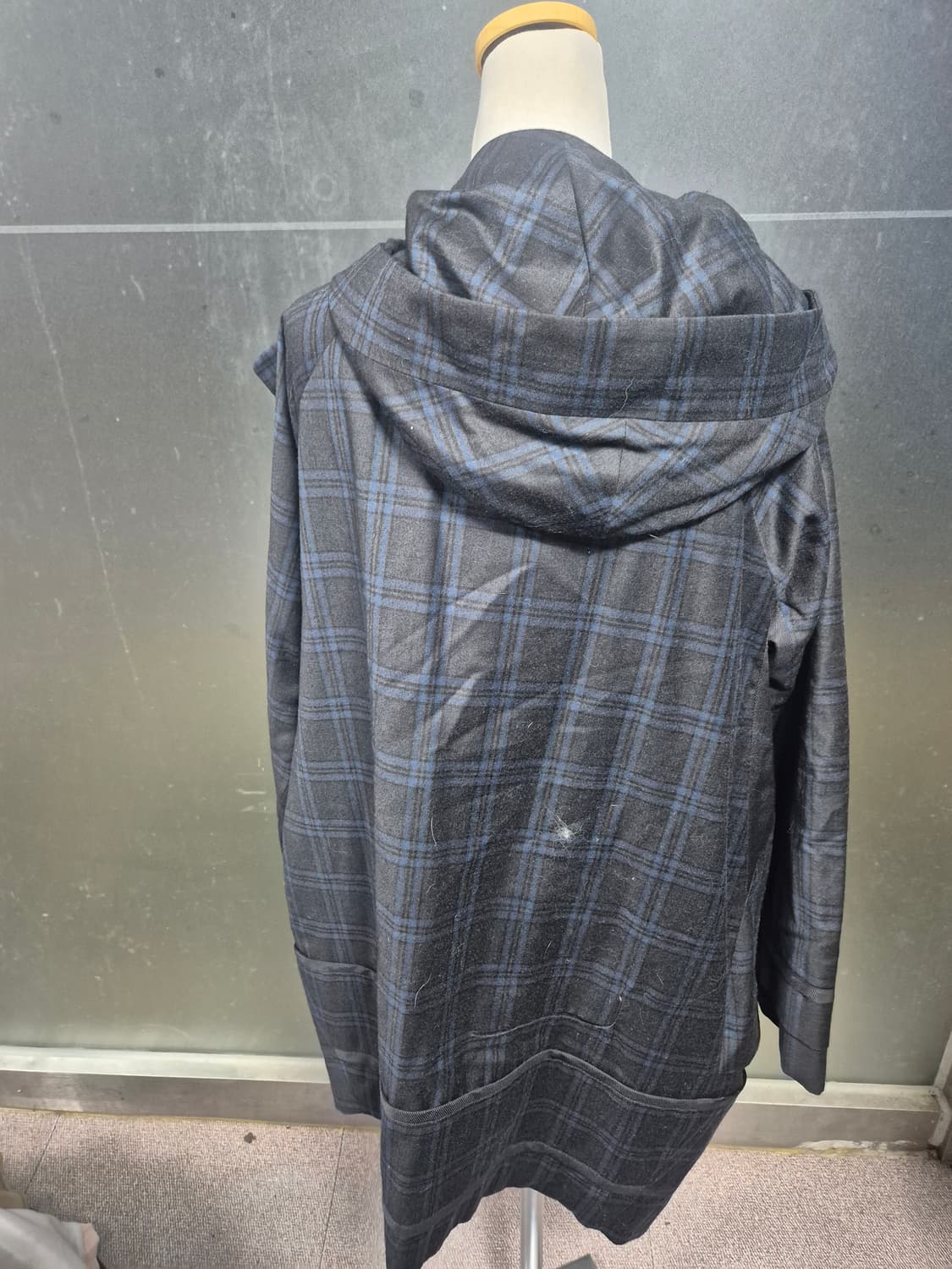 체크 패턴 후드 자켓 코트 상품이미지2