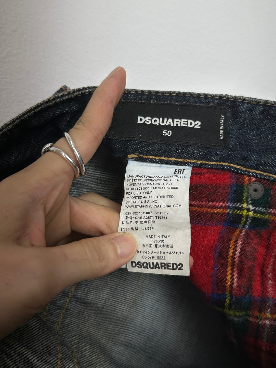DSQUARED2 Flannel-Lined Distressed Slim  상품이미지10