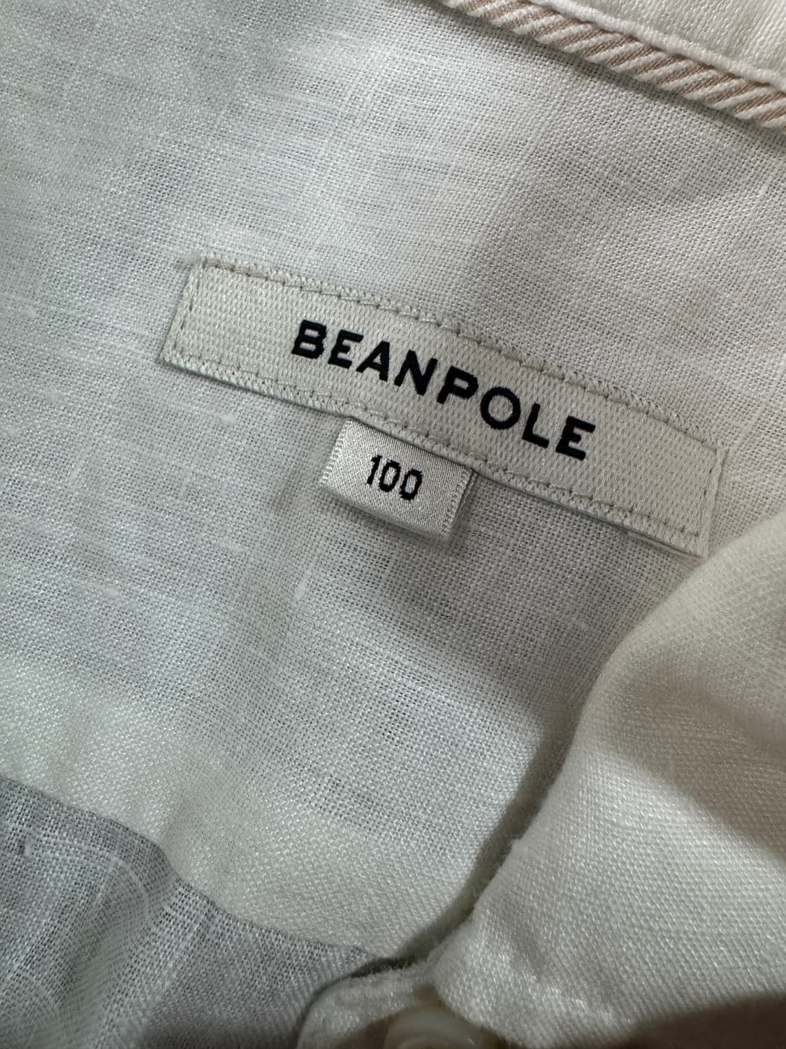 빈폴 beanpole 아마 린넨 화이트 긴팔 셔츠 L 상품이미지3