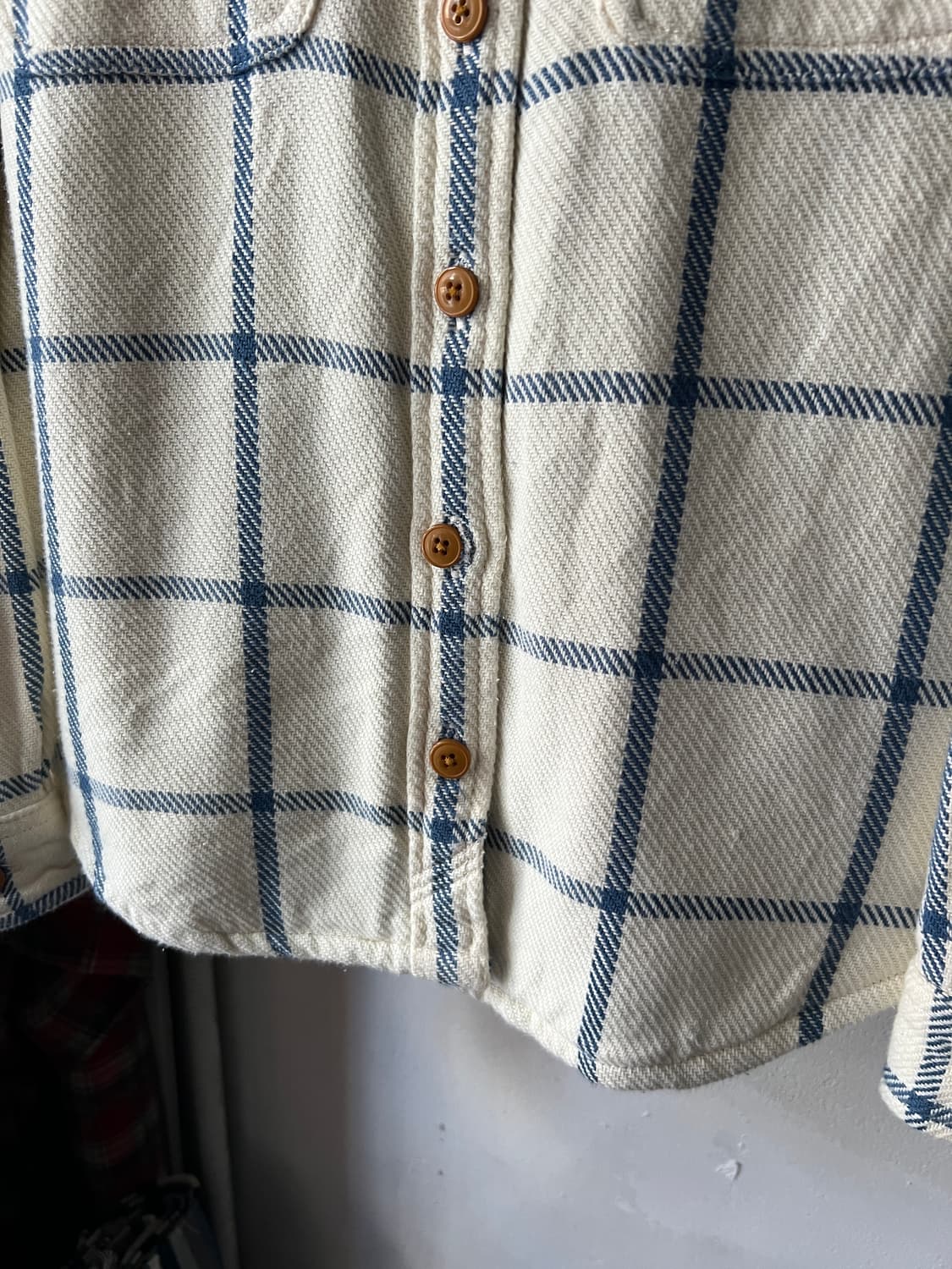 [M]엘엘빈 USA 우먼스 화이트 플란넬 체크셔츠 상품이미지4