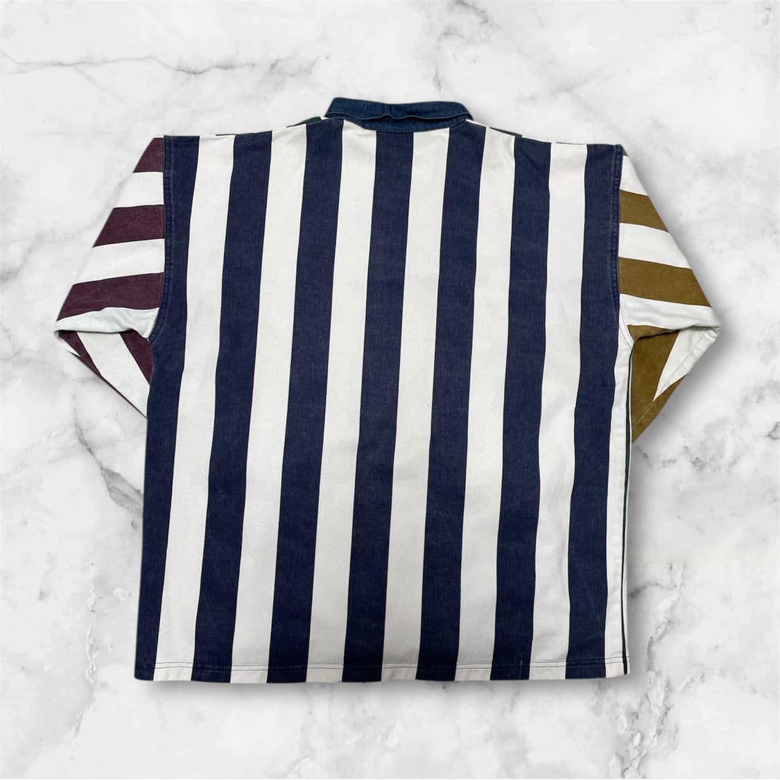 아메리칸 빈티지 3색 스트라이프 카라티 상품이미지2