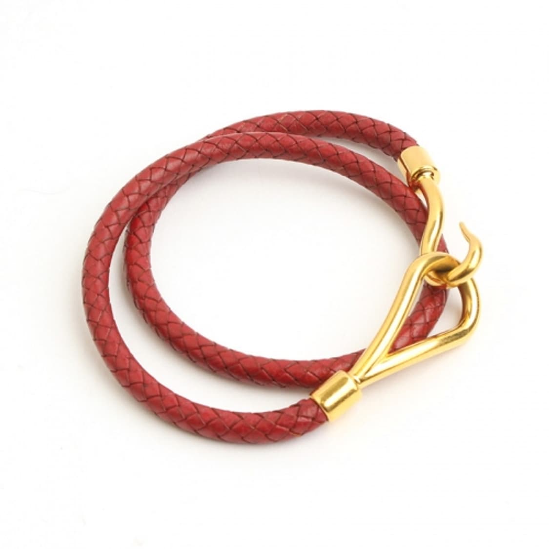 에르메스 버건디 위빙 레더 금장 초커 겸 팔찌 상품이미지2