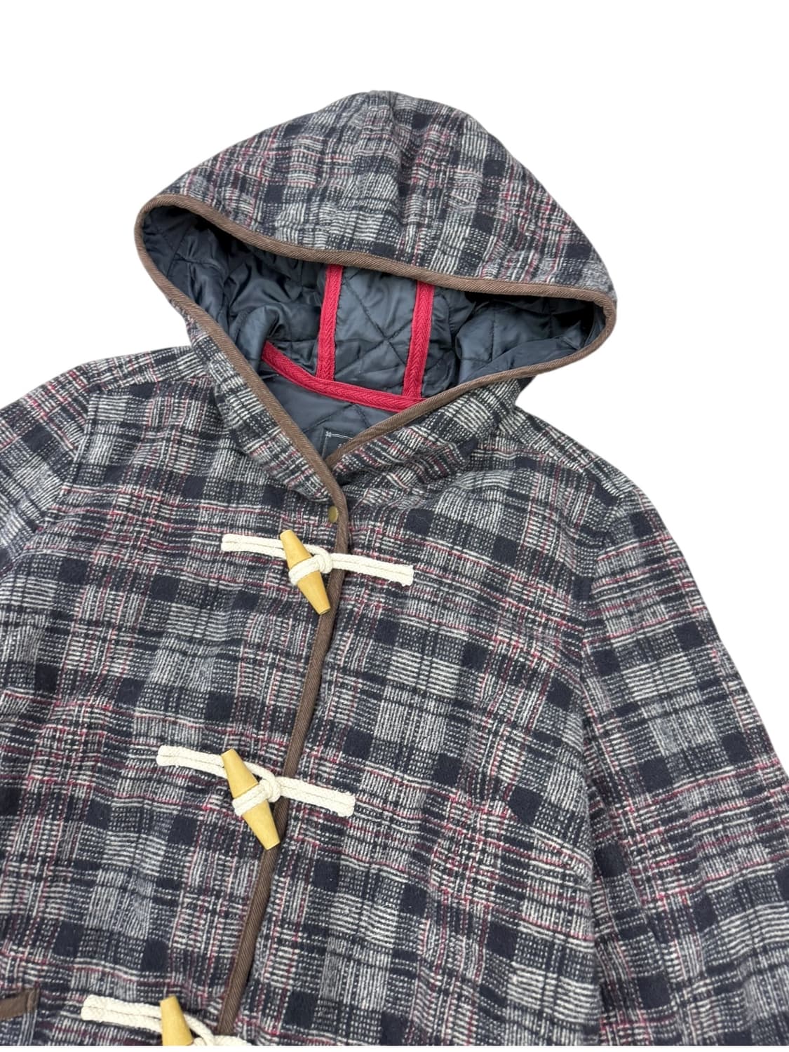 JPN shuca 체크 떡볶이 누빔 후드 숏코트 자켓 상품이미지6