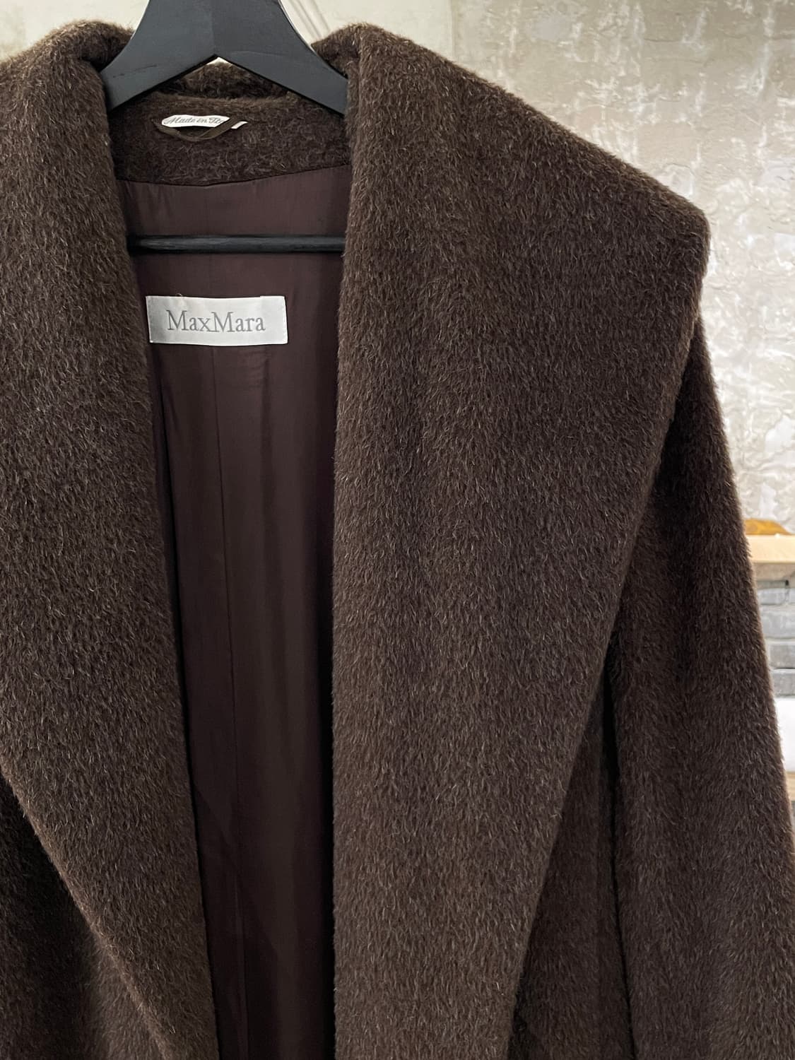 막스마라 브라운 클래식 논 버튼 울 코트 상품이미지3