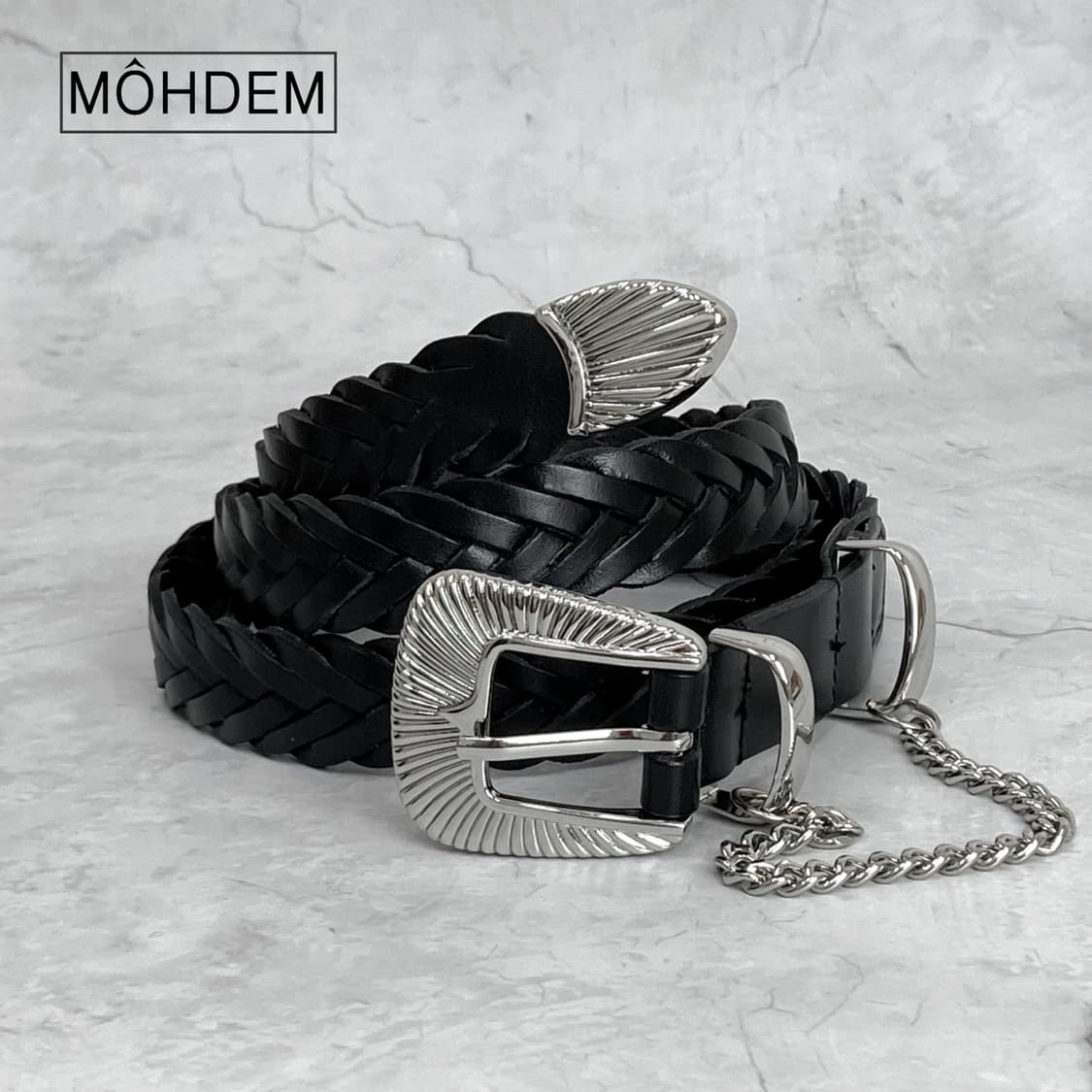 [Unisex] 웨스턴 체인 위빙 가죽벨트 상품이미지6
