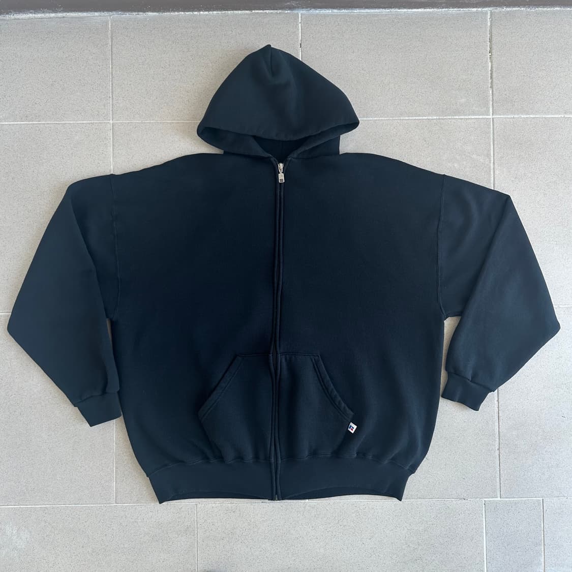 90s 빈티지 러셀 후드집업 블랙 XXL 상품이미지1