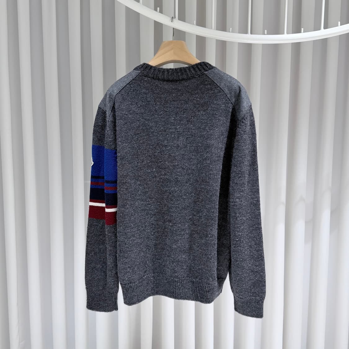 (A+/3XL) / 몽클레어 울 플란넬 믹스 스웨터 니트 그레이 상품이미지6