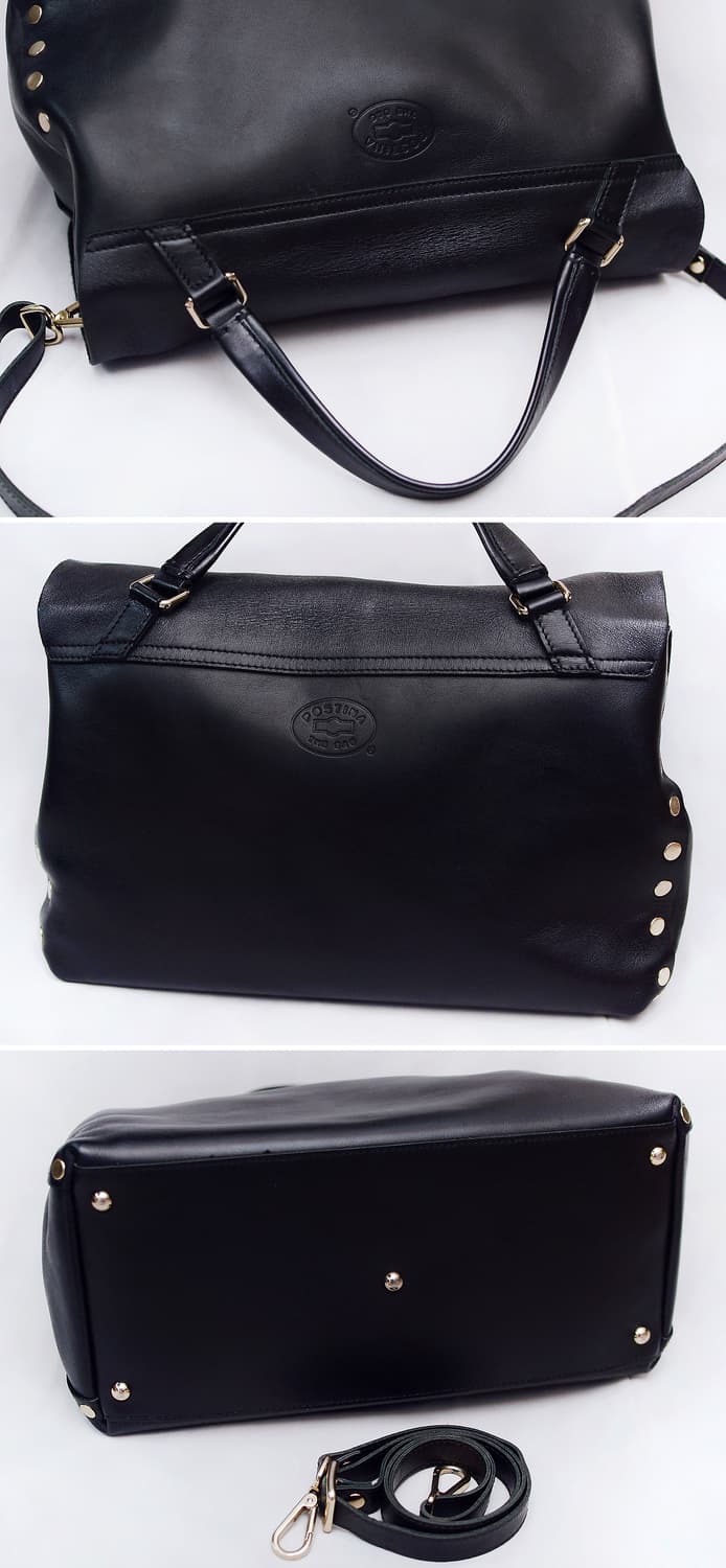 자넬라토 포스티나 M 오리지널 실크레더 금장 블랙 (토트.숄더) 상품이미지5